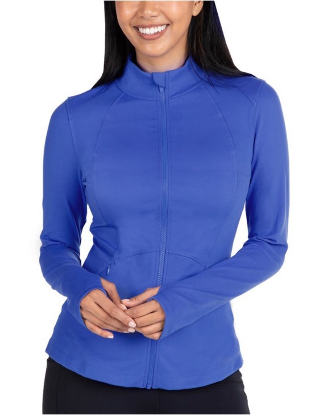 Spyder Yoga Jacket with Thumb Holes - Medium - Blue Delphi